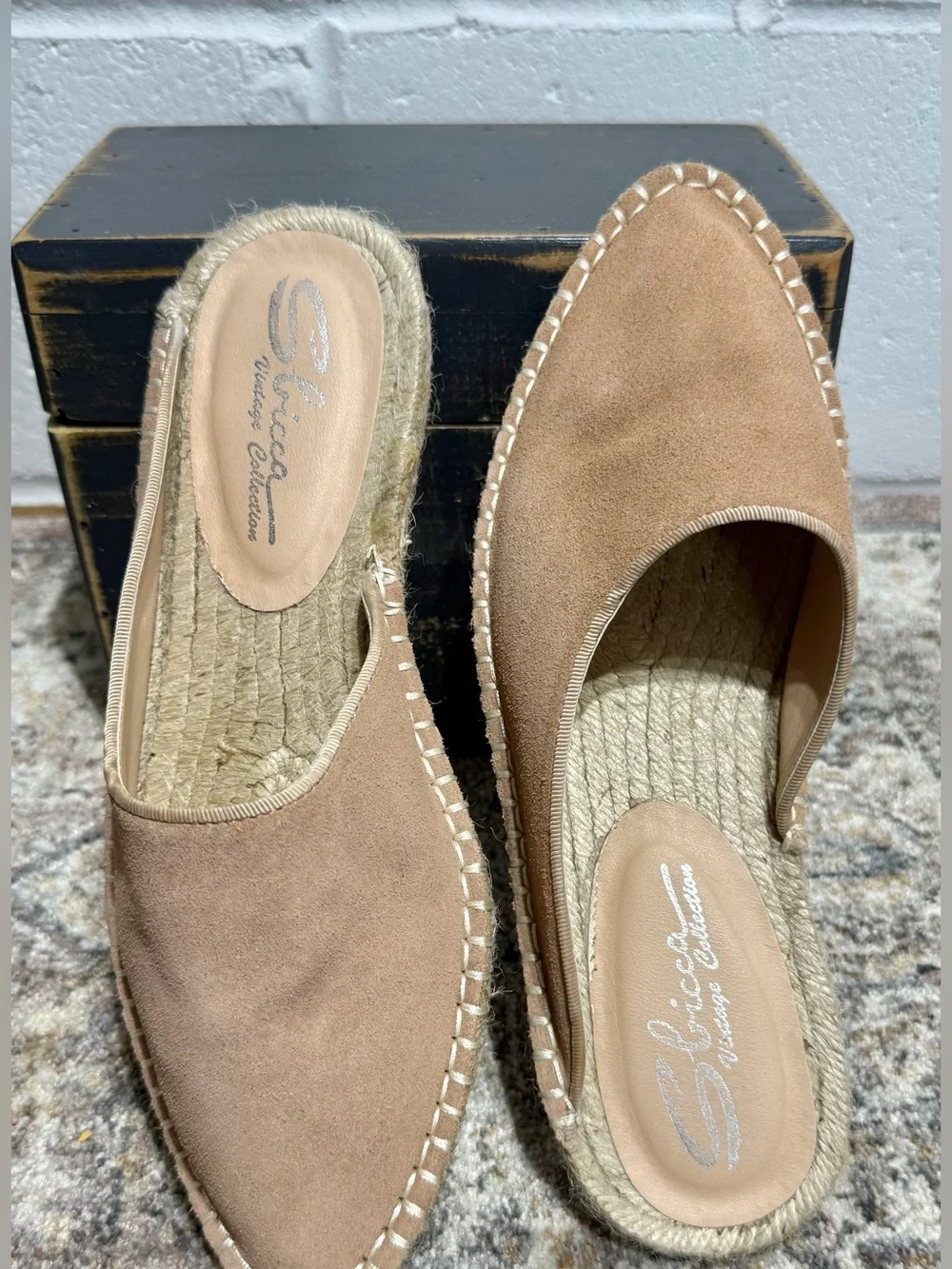 Sbicca Tan Suede Slip-On Espadrille Flats